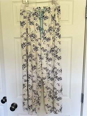 Free People Movement Cozy Cream Wide Leg Lounge Pants with Black Spot Print